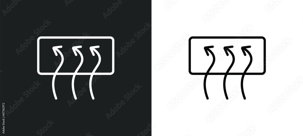 rear window defrost line icon in white and black colors. rear window defrost flat vector icon from rear window defrost collection for web, mobile apps and ui. rear window defrost line icon in white and black colors. rear window defrost flat vector icon from rear window defrost collection for web, mobile apps and ui.