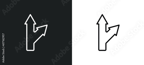 detour line icon in white and black colors. detour flat vector icon from detour collection for web, mobile apps and ui.