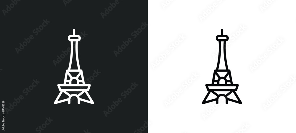 paris line icon in white and black colors. paris flat vector icon from paris collection for web, mobile apps and ui. paris line icon in white and black colors. paris flat vector icon from paris collection for web, mobile apps and ui.