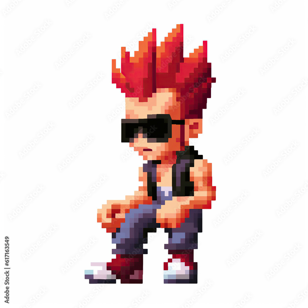 Fototapeta premium pixel art man, pixel characters