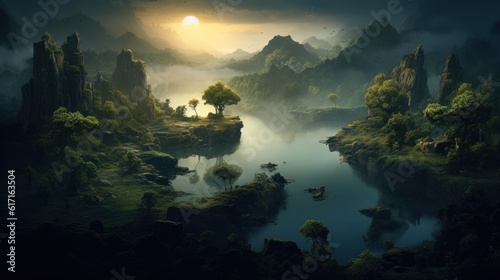 A beautiful picturesque and mysterious land