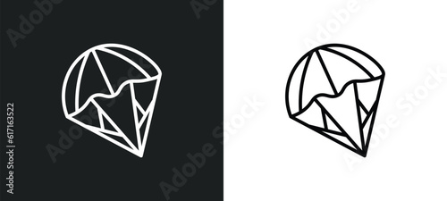 parasailing line icon in white and black colors. parasailing flat vector icon from parasailing collection for web, mobile apps and ui.