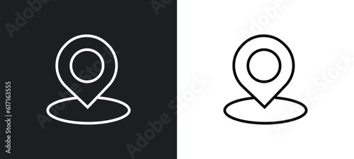 landmark line icon in white and black colors. landmark flat vector icon from landmark collection for web, mobile apps and ui.