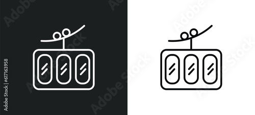 funicular railway line icon in white and black colors. funicular railway flat vector icon from funicular railway collection for web, mobile apps and ui.
