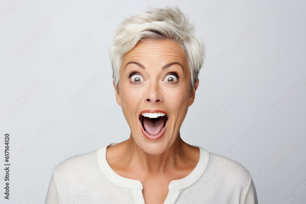 Beautiful person looking surprised ai generated Beautiful person looking surprised ai generated