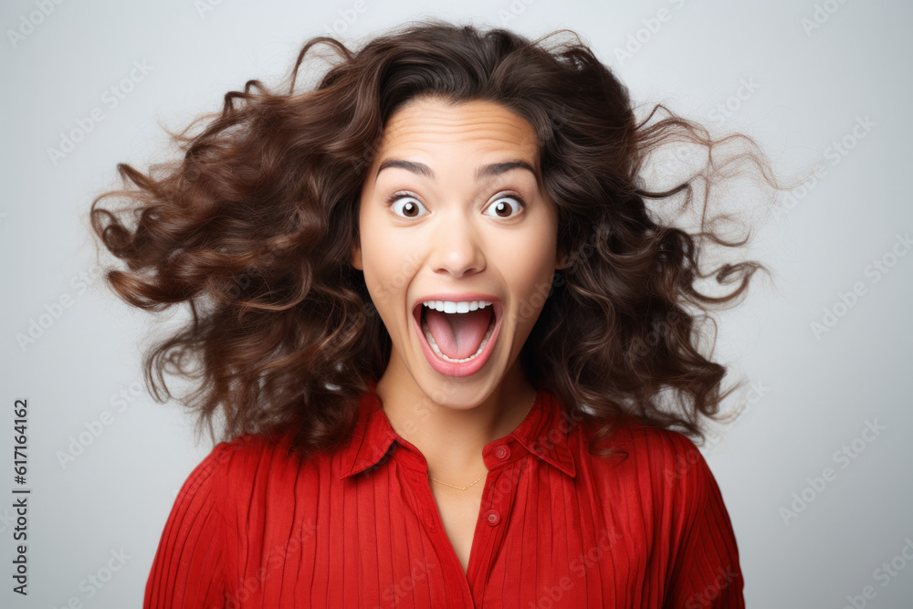 Beautiful person looking surprised ai generated Beautiful person looking surprised ai generated