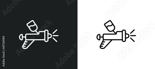 car painting line icon in white and black colors. car painting flat vector icon from car painting collection for web, mobile apps and ui.
