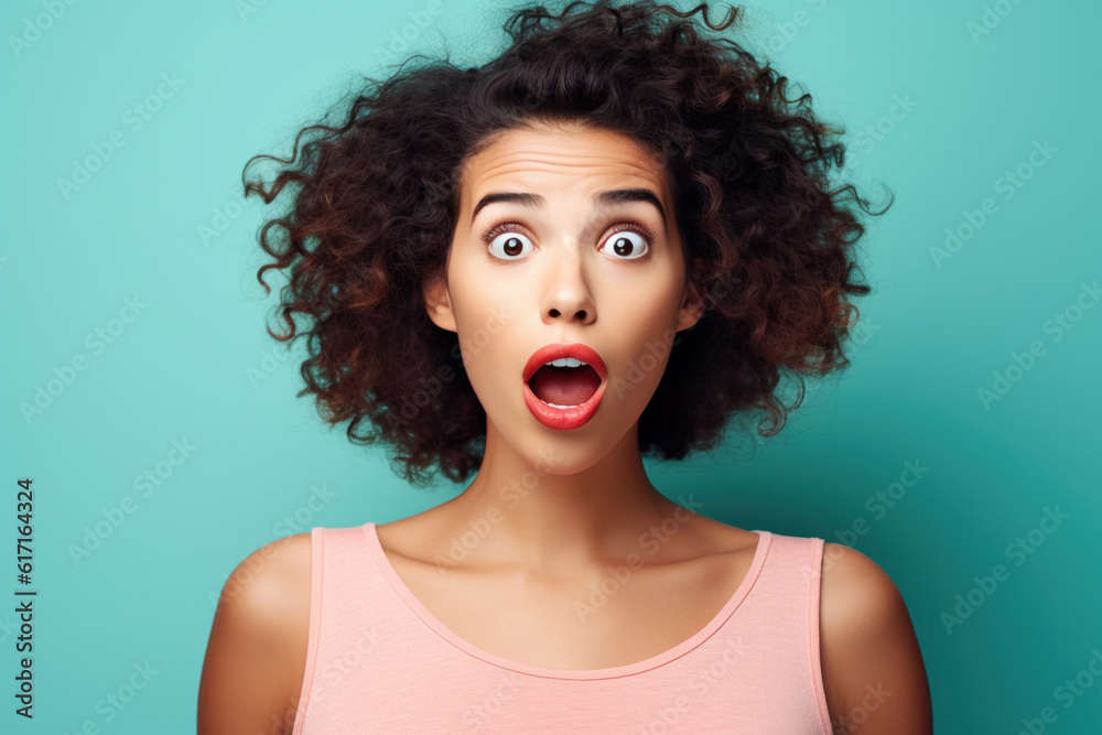 Beautiful person looking surprised ai generated Beautiful person looking surprised ai generated