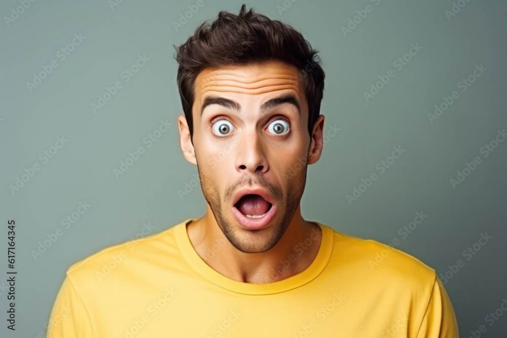 Beautiful person looking surprised ai generated