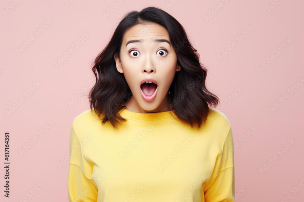 Beautiful person looking surprised ai generated Beautiful person looking surprised ai generated