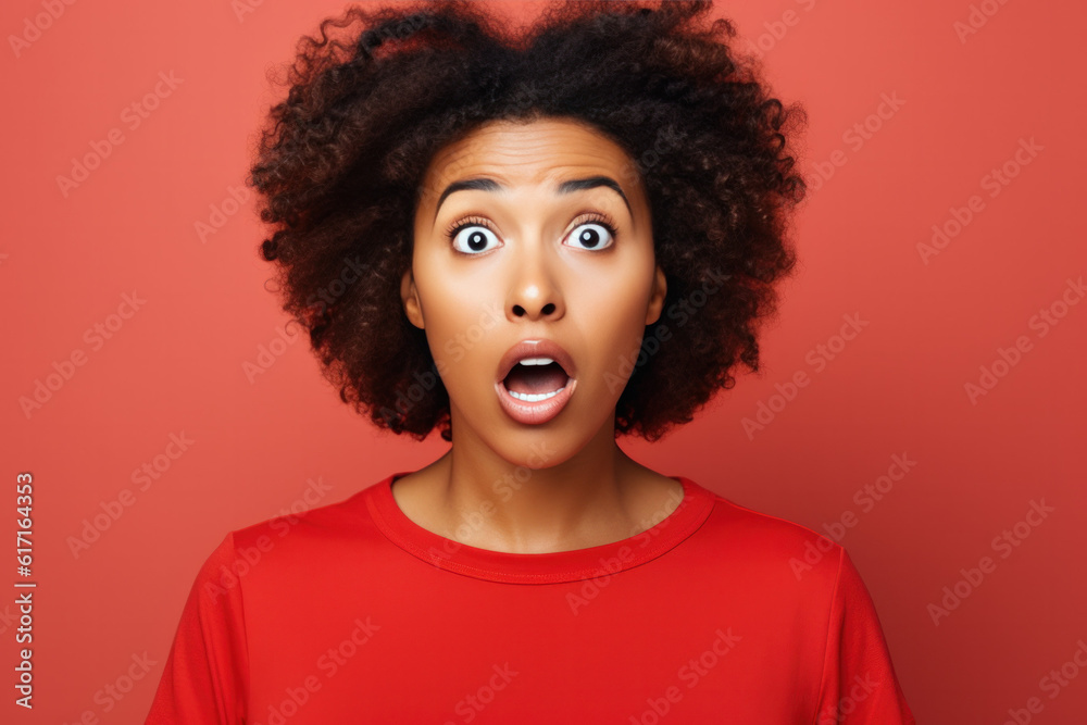 Beautiful person looking surprised ai generated Beautiful person looking surprised ai generated
