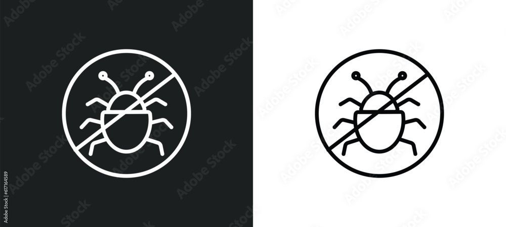 no insects line icon in white and black colors. no insects flat vector icon from no insects collection for web, mobile apps and ui. no insects line icon in white and black colors. no insects flat vector icon from no insects collection for web, mobile apps and ui.