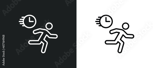 rush line icon in white and black colors. rush flat vector icon from rush collection for web, mobile apps and ui.