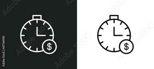 time is money line icon in white and black colors. time is money flat vector icon from time is money collection for web, mobile apps and ui.