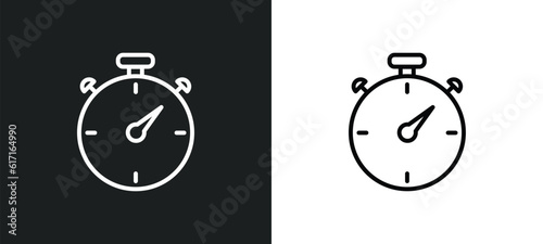 time pressure line icon in white and black colors. time pressure flat vector icon from time pressure collection for web, mobile apps and ui.