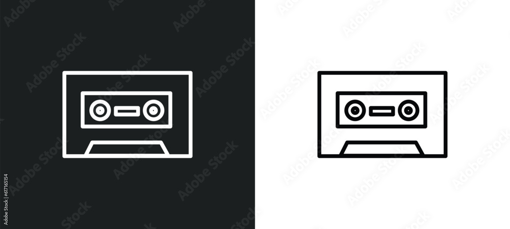 caste tape line icon in white and black colors. caste tape flat vector icon from caste tape collection for web, mobile apps and ui. caste tape line icon in white and black colors. caste tape flat vector icon from caste tape collection for web, mobile apps and ui.