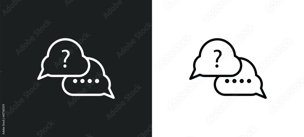 asking line icon in white and black colors. asking flat vector icon from asking collection for web, mobile apps and ui. asking line icon in white and black colors. asking flat vector icon from asking collection for web, mobile apps and ui.