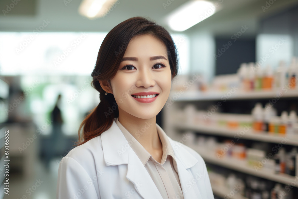 person working at a pharmacy ai generated