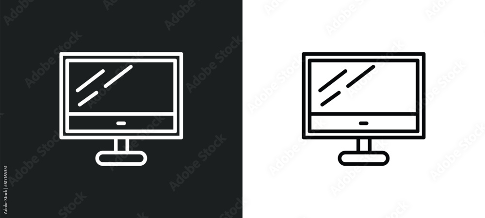computer screen linux line icon in white and black colors. computer screen linux flat vector icon from computer screen linux collection for web, mobile apps and ui. computer screen linux line icon in white and black colors. computer screen linux flat vector icon from computer screen linux collection for web, mobile apps and ui.