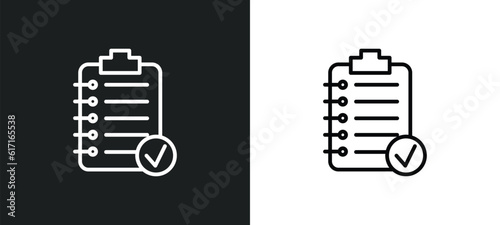 summary line icon in white and black colors. summary flat vector icon from summary collection for web, mobile apps and ui. photo