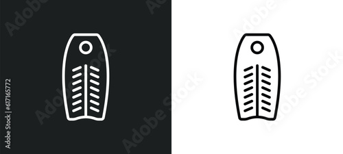bodyboard line icon in white and black colors. bodyboard flat vector icon from bodyboard collection for web, mobile apps and ui.
