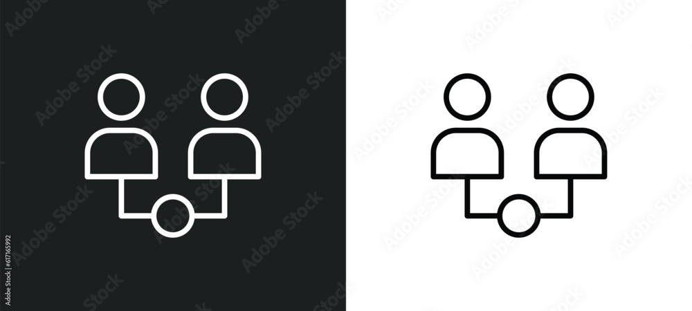 partner line icon in white and black colors. partner flat vector icon from partner collection for web, mobile apps and ui. partner line icon in white and black colors. partner flat vector icon from partner collection for web, mobile apps and ui.