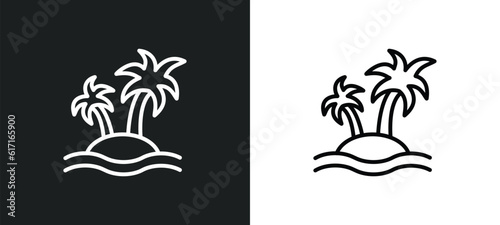 island line icon in white and black colors. island flat vector icon from island collection for web, mobile apps and ui.