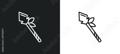 spear line icon in white and black colors. spear flat vector icon from spear collection for web, mobile apps and ui.