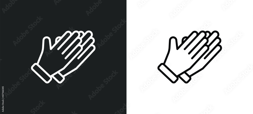 clap line icon in white and black colors. clap flat vector icon from clap collection for web, mobile apps and ui. clap line icon in white and black colors. clap flat vector icon from clap collection for web, mobile apps and ui.