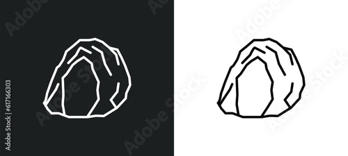 cave line icon in white and black colors. cave flat vector icon from cave collection for web, mobile apps and ui.