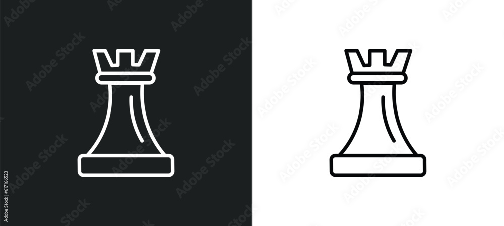 tower from a chess line icon in white and black colors. tower from a chess flat vector icon from tower a chess collection for web, mobile apps and ui. tower from a chess line icon in white and black colors. tower from a chess flat vector icon from tower a chess collection for web, mobile apps and ui.