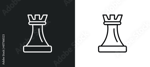 tower from a chess line icon in white and black colors. tower from a chess flat vector icon from tower a chess collection for web, mobile apps and ui.