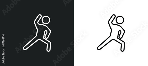 stretching line icon in white and black colors. stretching flat vector icon from stretching collection for web, mobile apps and ui.