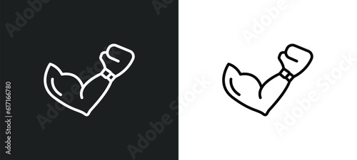 boxing line icon in white and black colors. boxing flat vector icon from boxing collection for web, mobile apps and ui.