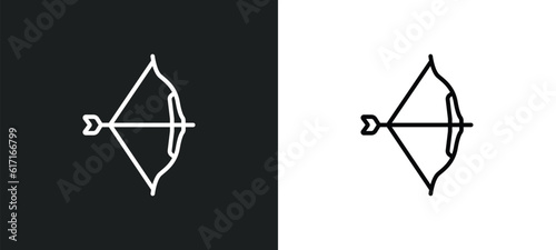 archery line icon in white and black colors. archery flat vector icon from archery collection for web, mobile apps and ui.