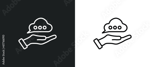 advise line icon in white and black colors. advise flat vector icon from advise collection for web, mobile apps and ui.
