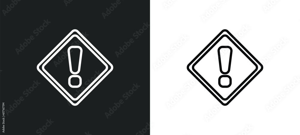 exclamation line icon in white and black colors. exclamation flat vector icon from exclamation collection for web, mobile apps and ui. exclamation line icon in white and black colors. exclamation flat vector icon from exclamation collection for web, mobile apps and ui.