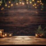 christmas tree on wooden table