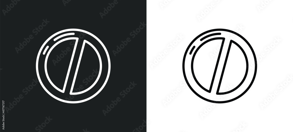 no entry line icon in white and black colors. no entry flat vector icon from no entry collection for web, mobile apps and ui.