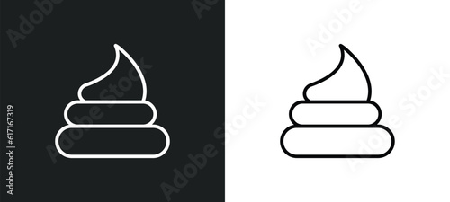 poop line icon in white and black colors. poop flat vector icon from poop collection for web, mobile apps and ui.