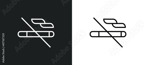 no smoke line icon in white and black colors. no smoke flat vector icon from no smoke collection for web, mobile apps and ui.