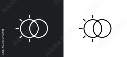 hdr line icon in white and black colors. hdr flat vector icon from hdr collection for web, mobile apps and ui.