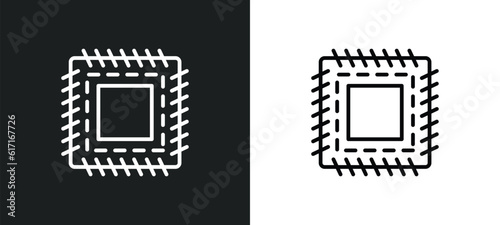 patch line icon in white and black colors. patch flat vector icon from patch collection for web, mobile apps and ui.