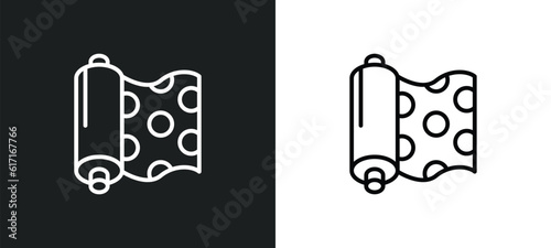 fabric line icon in white and black colors. fabric flat vector icon from fabric collection for web, mobile apps and ui.