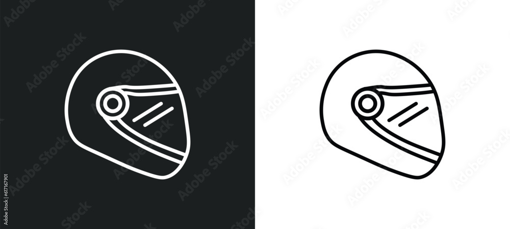 motorbike helmet line icon in white and black colors. motorbike helmet flat vector icon from motorbike helmet collection for web, mobile apps and ui. motorbike helmet line icon in white and black colors. motorbike helmet flat vector icon from motorbike helmet collection for web, mobile apps and ui.