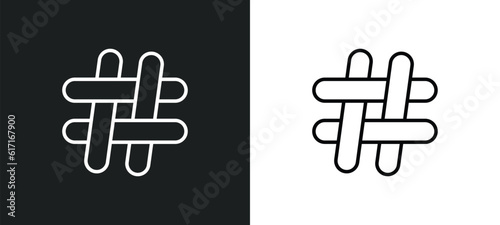 hash line icon in white and black colors. hash flat vector icon from hash collection for web, mobile apps and ui.