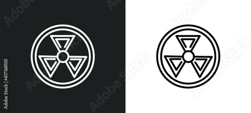 radiation line icon in white and black colors. radiation flat vector icon from radiation collection for web, mobile apps and ui.