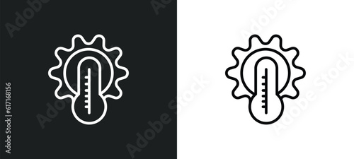 hyperthermia line icon in white and black colors. hyperthermia flat vector icon from hyperthermia collection for web, mobile apps and ui.