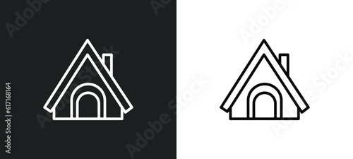 hideaway line icon in white and black colors. hideaway flat vector icon from hideaway collection for web  mobile apps and ui.