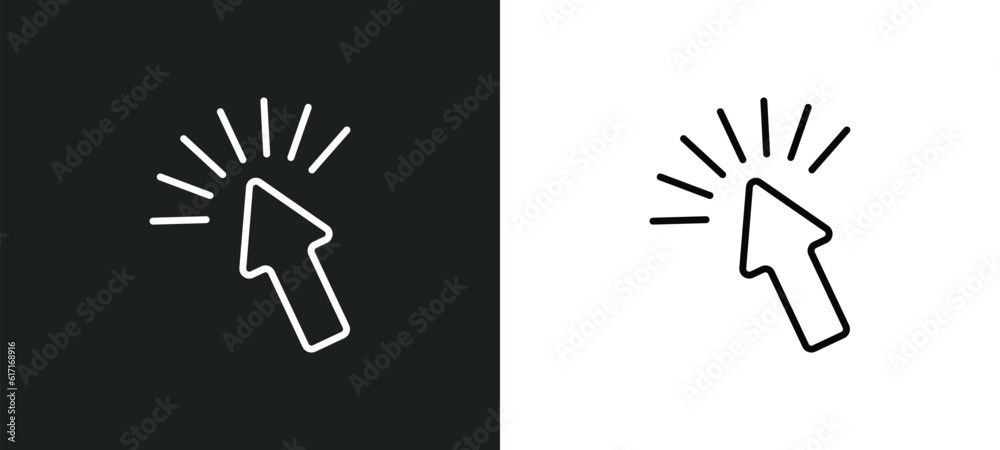 click line icon in white and black colors. click flat vector icon from click collection for web, mobile apps and ui. click line icon in white and black colors. click flat vector icon from click collection for web, mobile apps and ui.